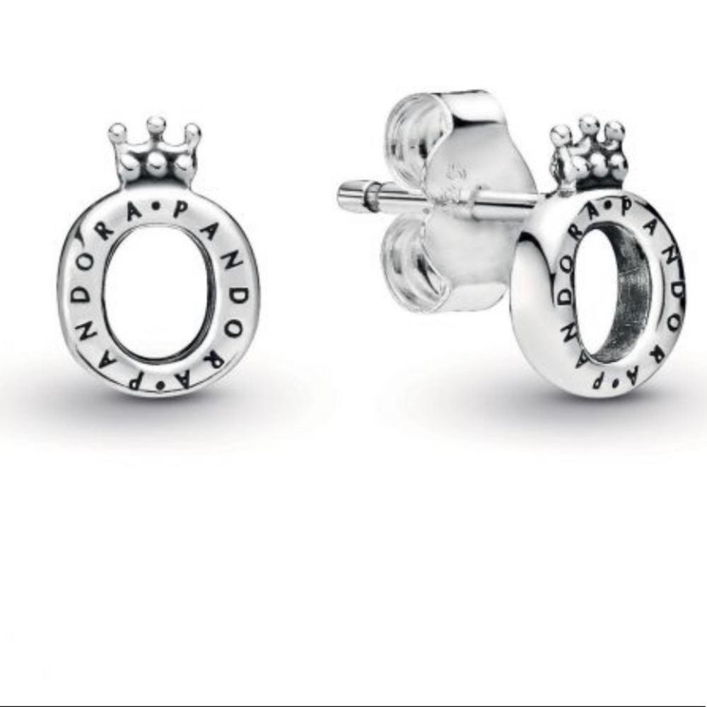 Pandora Polished Crown O Stud Earrings